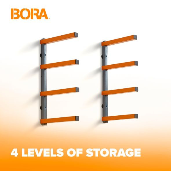 BORA Tool BORA-BR-PBR-0410 Orange and Gray 4-Level Lumber Storage Rack ...