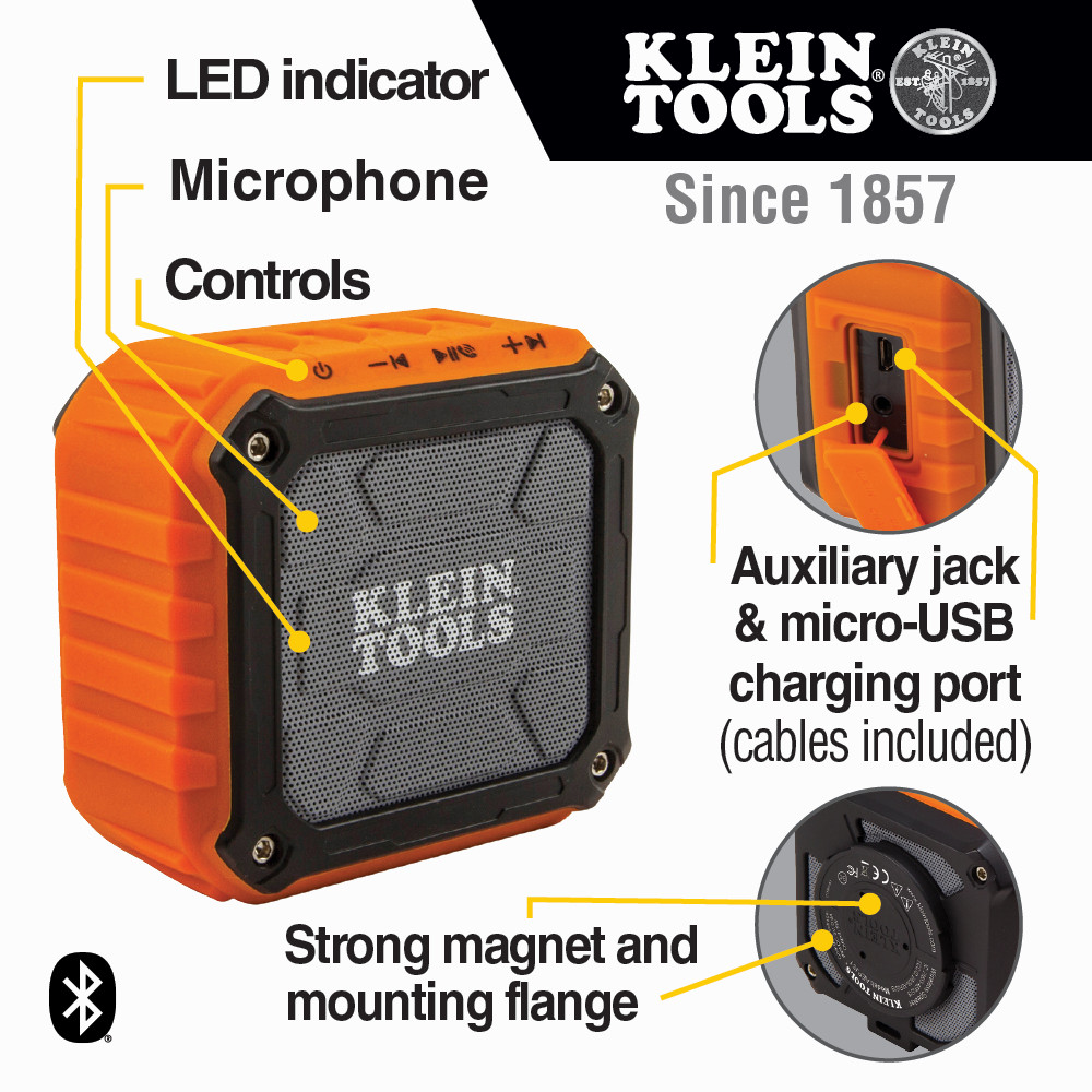 Klein Tools KLE-AEPJS1 Wireless Jobsite Speaker - Atlas-Machinery