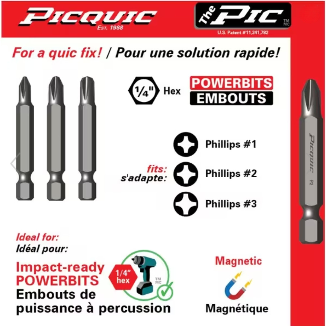 PicQuic PIQ-21003 The Pic 3-Piece Philips Multi-Bit Screwdriver