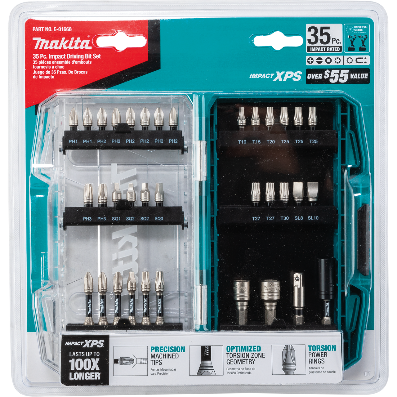 Makita MAK-E-01666 Impact XPS Bit Set 35-Pieces - Atlas-Machinery