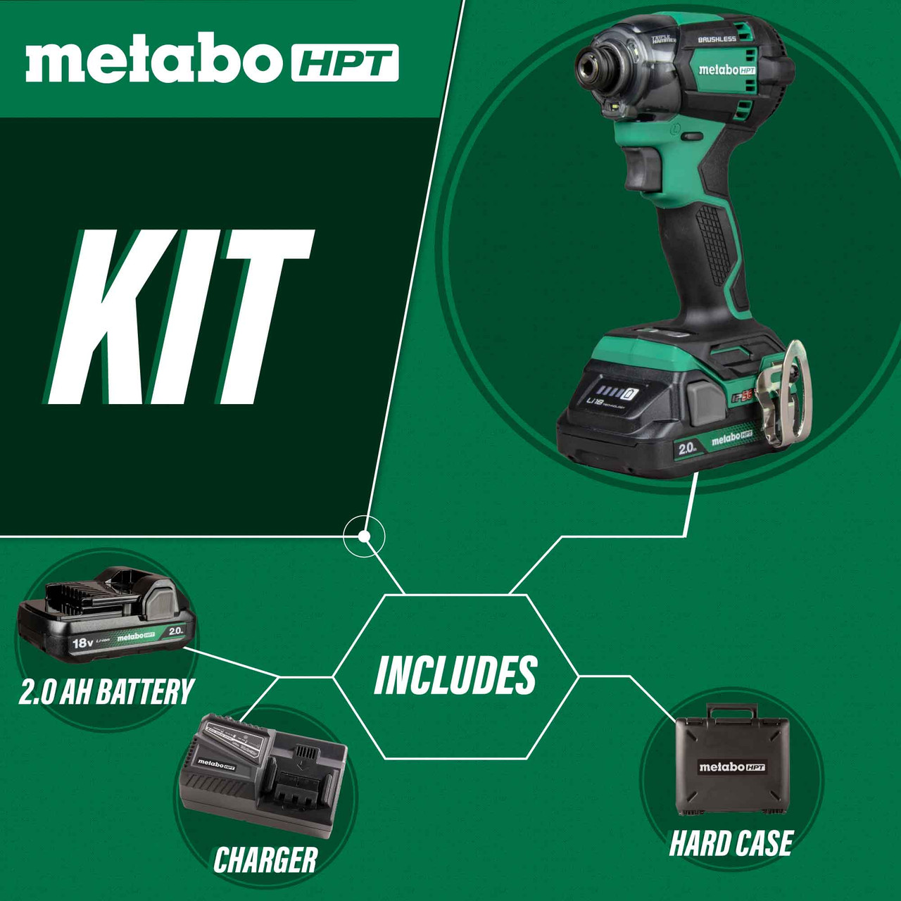 Metabo HPT HPT-WH18DCM 18V MultiVolt Triple Hammer BOLT Impact