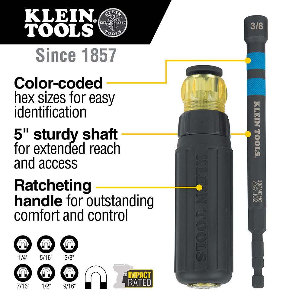 Klein Magnetic Power Nut Driver 6-Piece | Atlas Tools & Machinery