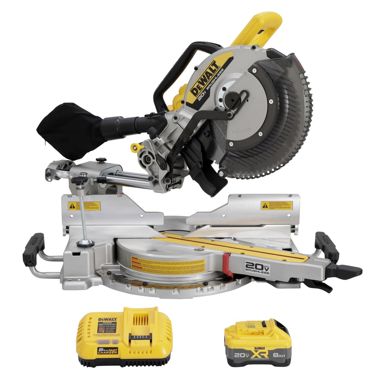 DEWALT DEW-DCS785WW1 20V XR 12in Double Bevel Sliding Miter Saw