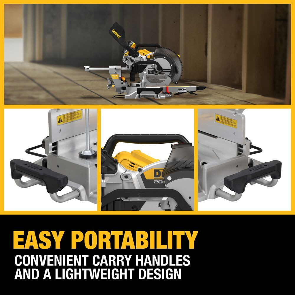 DEWALT DEW-DCS785WW1 20V XR 12in Double Bevel Sliding Miter Saw