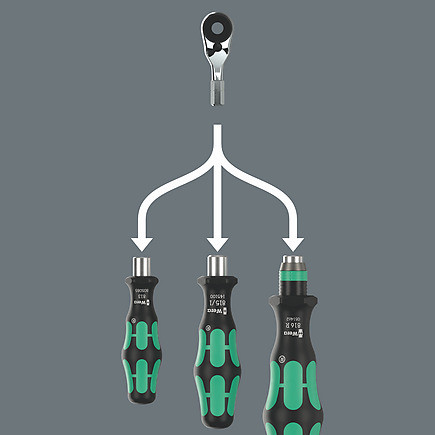Wera Tools Wera-05003662001 8011 Zyklop Mini 4 Bit Ratchet, 1/4in