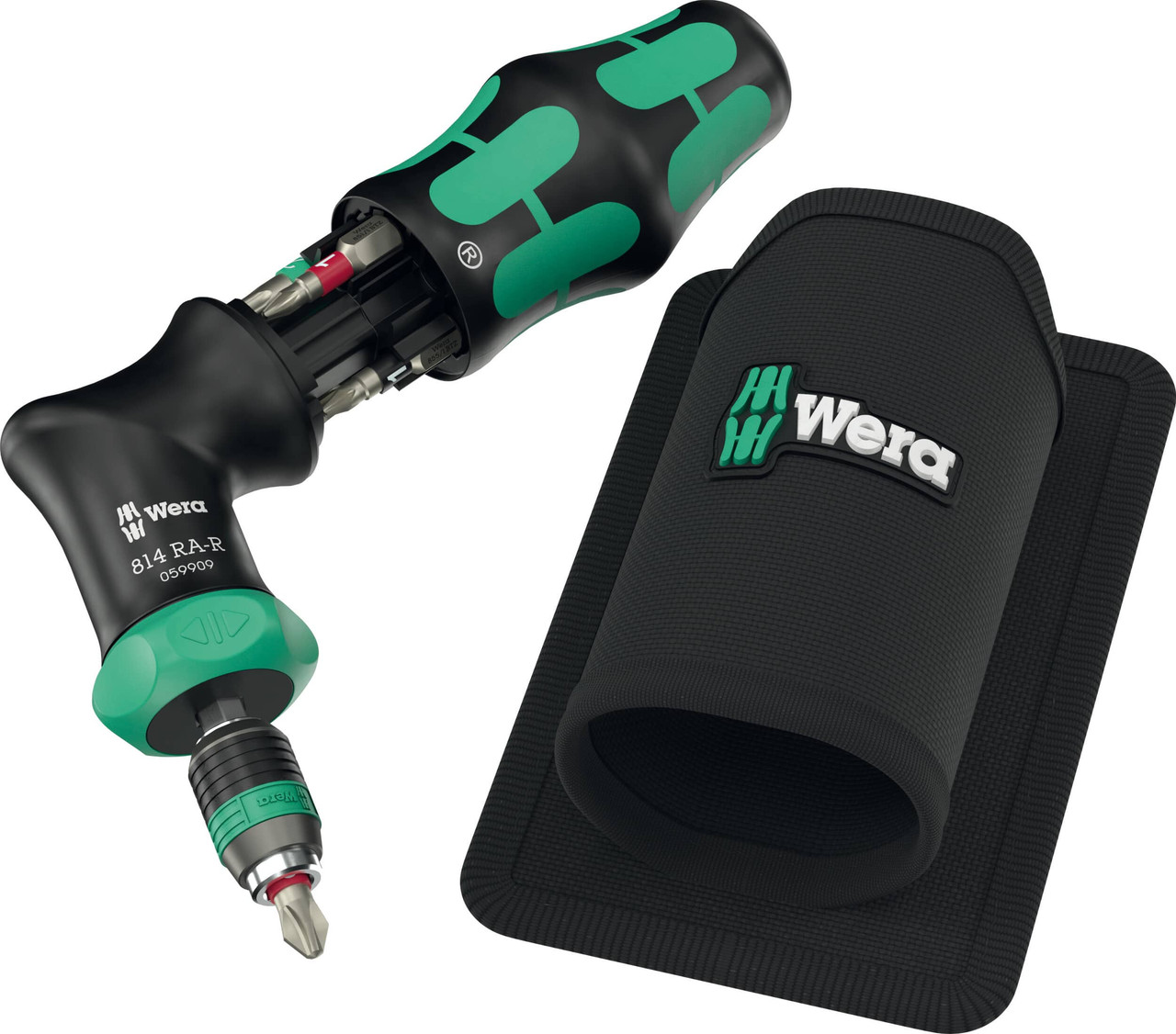 Cliquet Compact Wera Kraftform Kompakt Pistol RA-R 1 - 7 Pièces, 6 Embouts BiTorsion, Magasin Intégré - 10