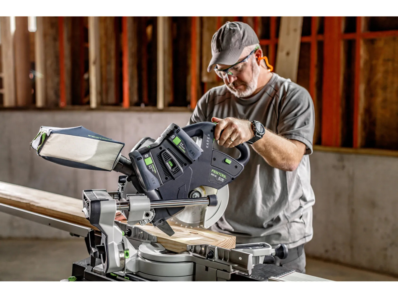 Festool FES-579356 KSC 60 Cordless Compound Mitre Saw + Energy Set ...