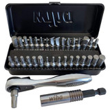 Wiha Tools WIHA-74996  35 Piece Bit Set With Ratchet and Metal Case