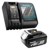 Makita Y-00309 Li-Ion Rapid Charger (DC18RC) + 1x 5.0Ah 18V Li-Ion Battery Combo Kit