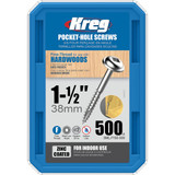 Kreg Tool KREG-SMLF150500 7X1-1/2 Zinc Fine Maxi-Loc Pocket-Hole Screws (QTY 500)