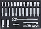 Wiha Tools WIHA-33895 29 pc 1/2" Drive Professional Standard and Deep Socket Foam Laser Cut Set