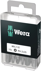 Wera Tools WERA-05072401001 851/1 Z PH 2 X 25mm DIY Bits (10pc)