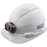 Klein KLE-60107RL Class-E Non-Vented Hard Hat (White)  with Rechargeable Headlamp