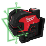 Milwaukee MIL-3624-21 M12 Green Cross Line/4-Points Laser Kit