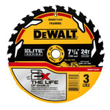 DEWALT DEW-DWAW714243PK 3pk 7-1/4in x 24T Elite Series Circular Saw Blade