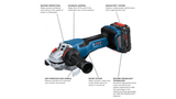 Bosch BOS-GWS18V-13PB14 18V Angle Grinder with Paddle Switch with (1) CORE18V 8.0 Ah PROFACTOR Battery