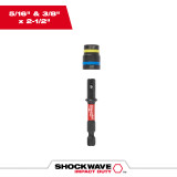 Milwaukee MIL-49-66-4543 SHOCKWAVE Impact Duty QUIK-CLEAR 2-in-1 Magnetic Nut Drivers 5/16 - 3/8in