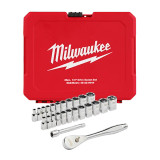 Milwaukee MIL-48-22-9044 25pc 1/4in Drive Metric / SAE Ratchet Socket Set