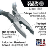 Klein Tools KLE-J12098 Journeyman Universal Combination Pliers