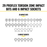 Klein Tools KLE-33805 ProFlex Impact Screwdriver Bit And Socket 38 Piece Set