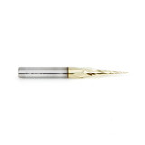 Amana AMA-46280 CNC 1/32in Dia 3 Flute 2D And 3D Carving 6.2 Degree Tapered Angle Ball Tip Solid Carbide Up-Cut Spiral ZrN Coated Router Bit