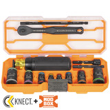 Klein Tools KLE-65242 Flip-16 KNECT Ratcheting Impact Flip Socket Screwdriver Set