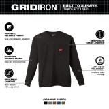 Milwaukee MIL-606BXX GRIDIRON Long Sleeve Pocket T-Shirt - Black