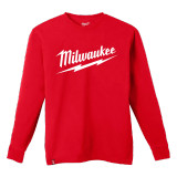 Milwaukee MIL-608RXX GRIDIRON Heavy Duty Long Sleeve Logo Tee - Red