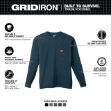 Milwaukee MIL-606BLXX GRIDIRON Long Sleeve Pocket T-Shirt - Blue