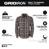 Milwaukee MIL-M551GXX GRIDIRON Flannel Shirt - Gray