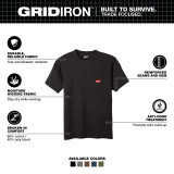 Milwaukee MIL-605BXX GRIDIRON Short Sleeve Pocket T-Shirt - Black