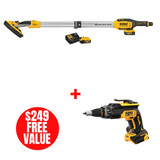 DeWALT DEW-DCE800P2-DCF630B 20V MAX Cordless 9in Drywall Sander, 2x5.0Ah and Drywall Screw Gun Kit