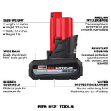 Milwaukee MIL-48-59-2450P M12 REDLITHIUM HIGH OUTPUT 2x 5.0Ah Starter Kit