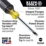 Klein Tools KLE-605-6 1/4in Cabinet Screwdriver, Heavy Duty, 6in Round Shank
