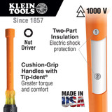 Klein Tools KLE-33524 Nut Driver Set, 1000V Insulated, 9-Piece