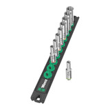 Wera Tools WERA-05005410001 9-Piece 1/4in Drive Magnetic Socket Rail A Deep 1 Socket Set