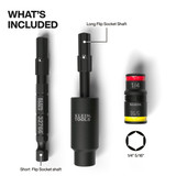 Klein Tools KLE-32982 Impact Flip Socket With Swivel Adapter, 3-Piece