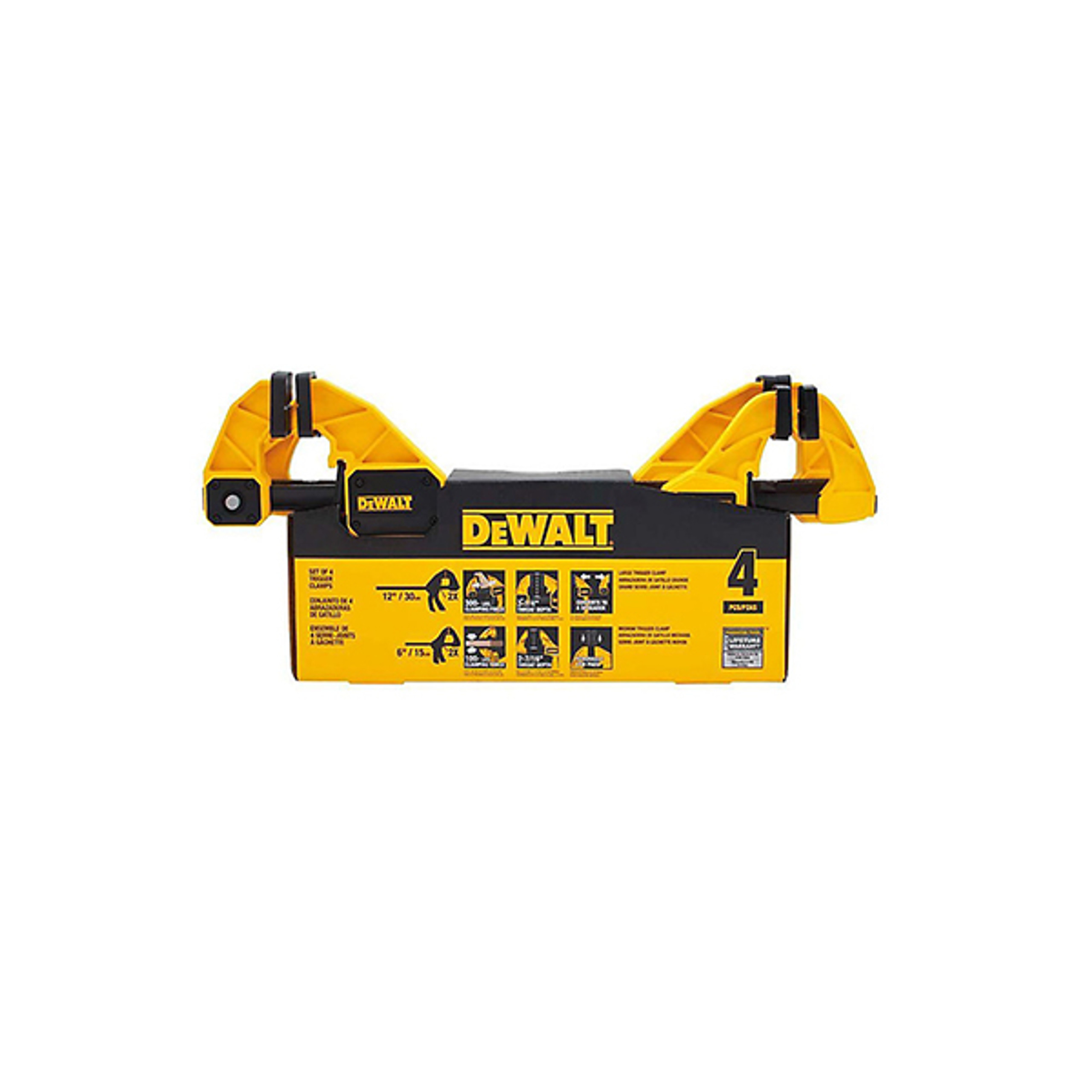 DEWALT DEWDWHT83196 4Pack Medium and Large Trigger Clamps Atlas