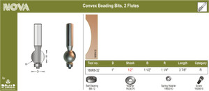 Dimar DIM-168R8-32 Convex Beading Bit 2