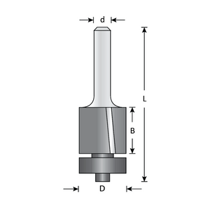 Dimar DIM-101RH4-16 5/8in Helix Laminate Down-Shear Flush Trim Bit, 2 Flutes