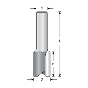 Dimar DIM-107RL4-8 5/16in Dia Carbide Tipped Straight Bit 2 Flute 1/4in Shank 2-1/4in Length Long