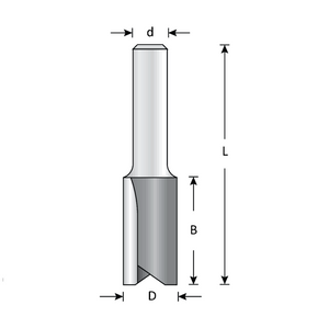 Dimar DIM-107RLS8-12 1/2in Dia Carbide Tipped Straight Bit 1 Flute 1/2in Shank 3-1/8in Length