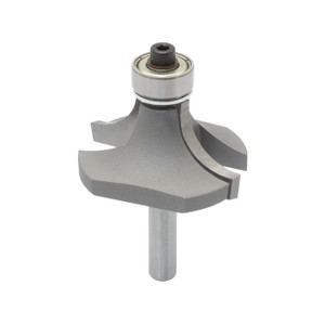 Dimar DIM-109R4-12 1-1/2in Dia Carbide Tipped Rounding Over Bit Ball Bearing 2 Flute 1/4in Shank 3/4in Radius