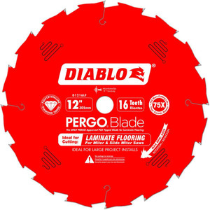 Diablo FRE-D1216LFC  12in x 16-Tooth Polycrystalline Diamond (PCD) Tipped Ultimate Flooring Blade