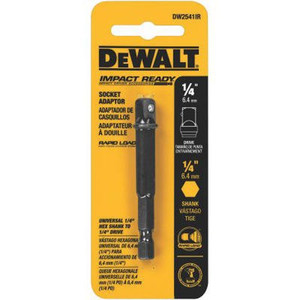DEWALT DEW-DW2541IR 1/4in Hex To 1/4in Square Impact Ready Socket Adaptor