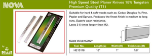 Dimar DIM-HE15118 Planer Blade HSS 18% Knife 15x1x1/8in - Individual Blade