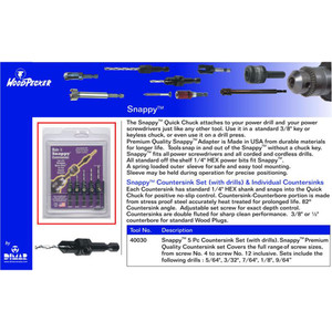Dimar 40030 Snappy 5 Piece Countersink Set & Individual Countersinks