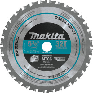 Makita A-96095 5-7/8" 32T Carbide-Tipped Saw Blade, Metal/General Purpose