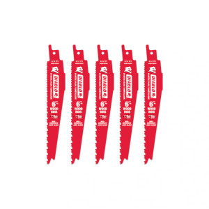 Diablo FRE-DS0612BW5C 6in  6/12TPI Bi-Metal Reciprocating Saw Blade for Nail Embedded Wood Cutting (5 pk)