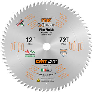 CMT Orange Tools CMT-25307212 12in 12X72T ITK Fine Finish Saw Blade